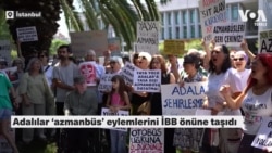 Adalılar "azmanbüs" eylemlerini İBB önüne taşıdı 